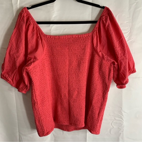 NWoT Jessica Simpson Smocked Coral Off the Shoulder Blouse, size 2XL - Picture 9 of 10
